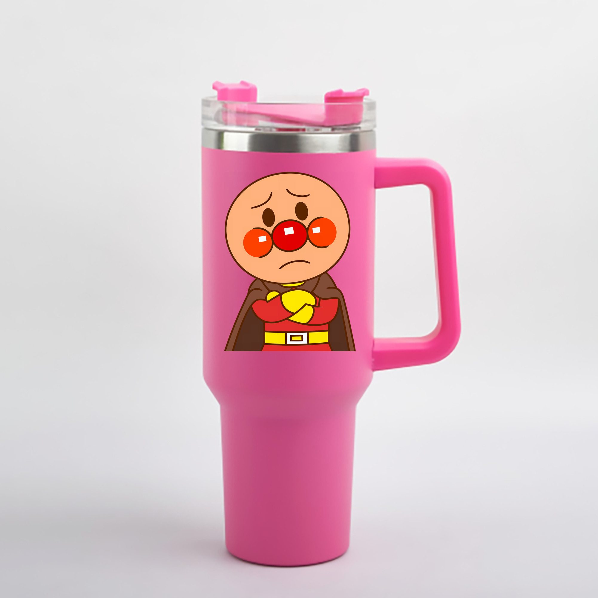 （画像用） アンパンマン Anpanman 1200mL車用タンブラー - クリスタルステッカー（プラスチックストロー付き）